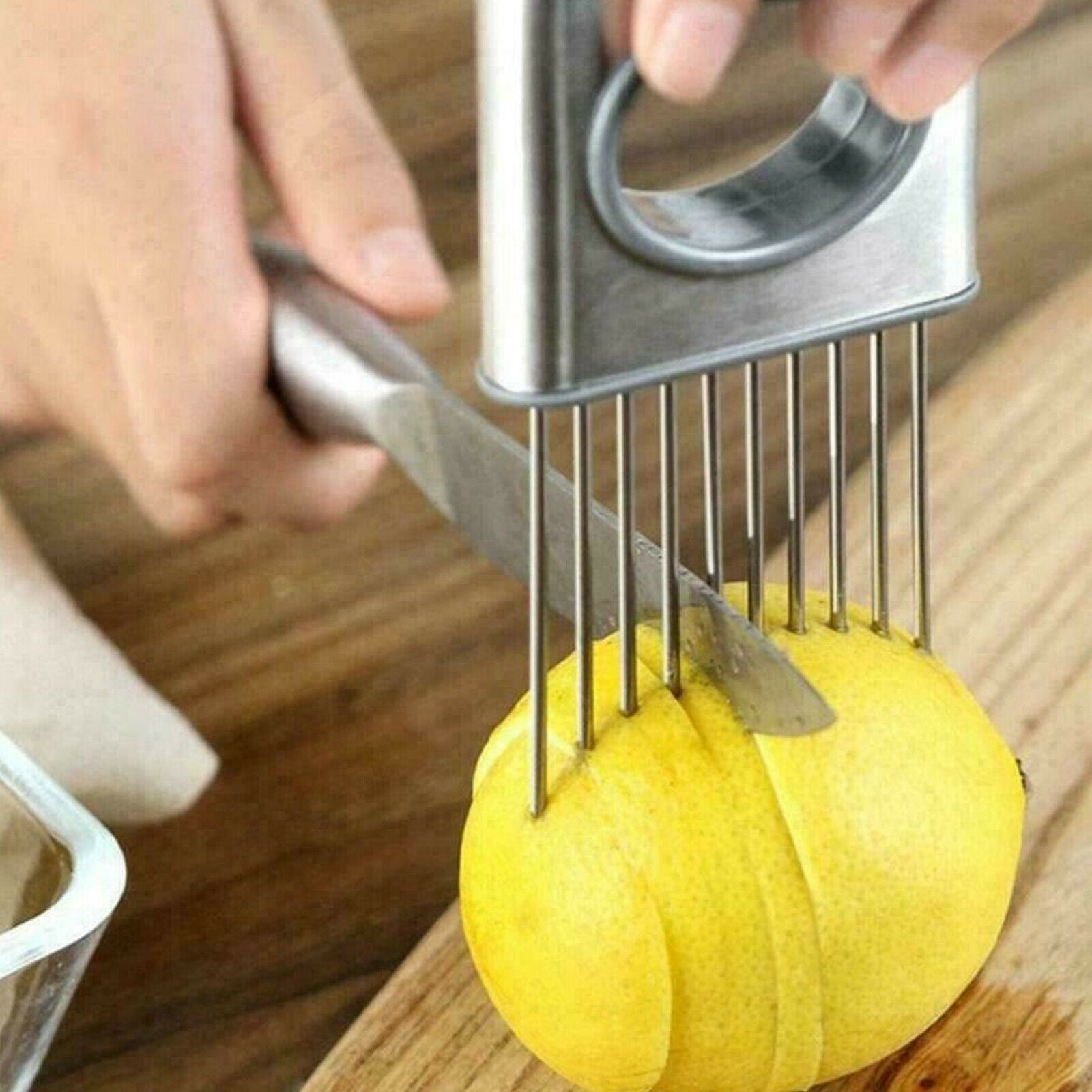 Stainless Steel Onion Holder Vegetable Slicer Tool