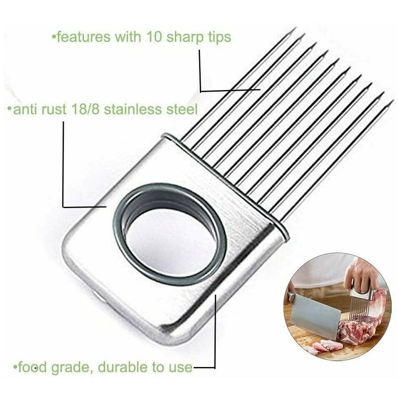 Stainless Steel Onion Holder Vegetable Slicer Tool