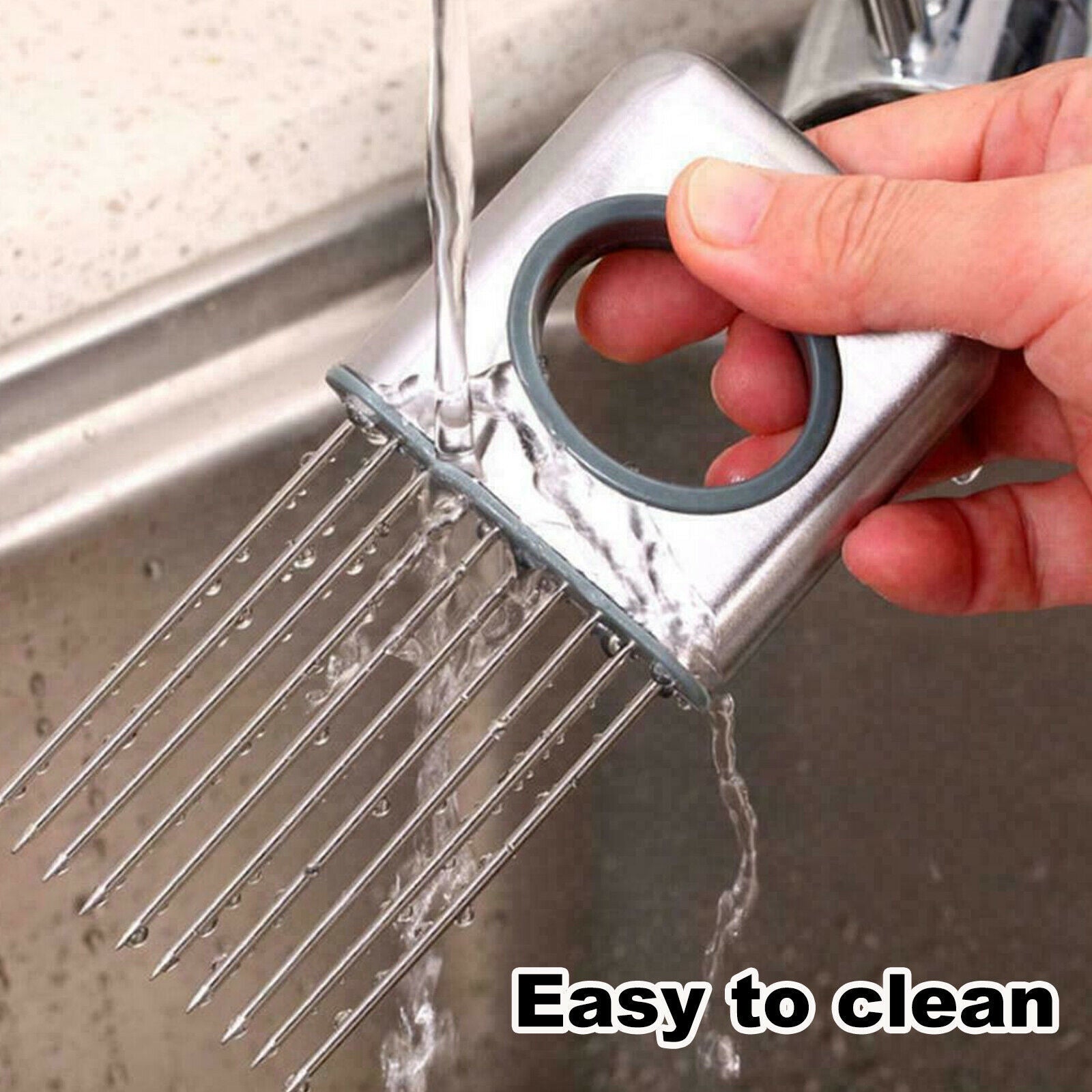 Stainless Steel Onion Holder Vegetable Slicer Tool