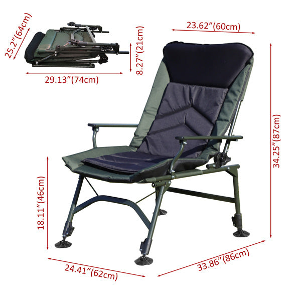 Portable Folding Camping Recliner Chair with Backrest