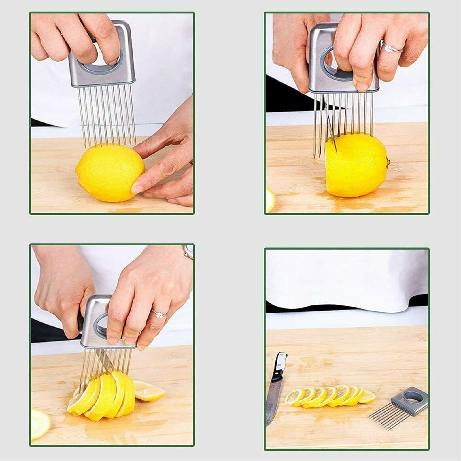 Stainless Steel Onion Holder Vegetable Slicer Tool