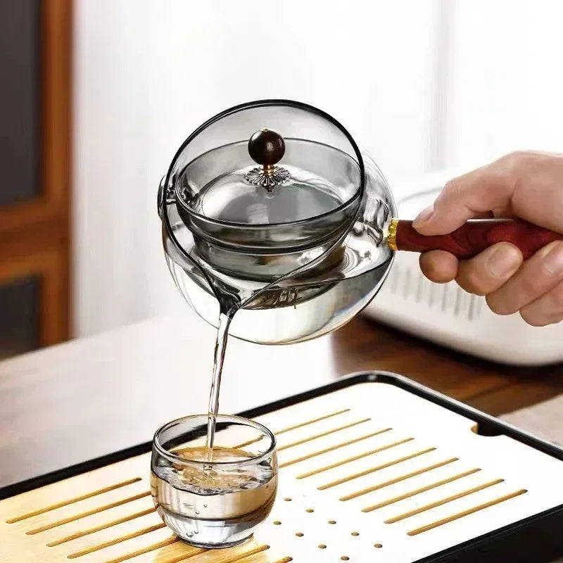 Heat-Resistant Glass Teapot with Infuser and Handle