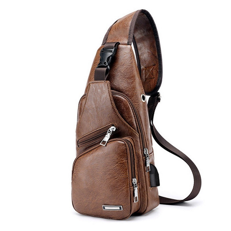 Men’s USB Charging Crossbody Shoulder Travel Bag