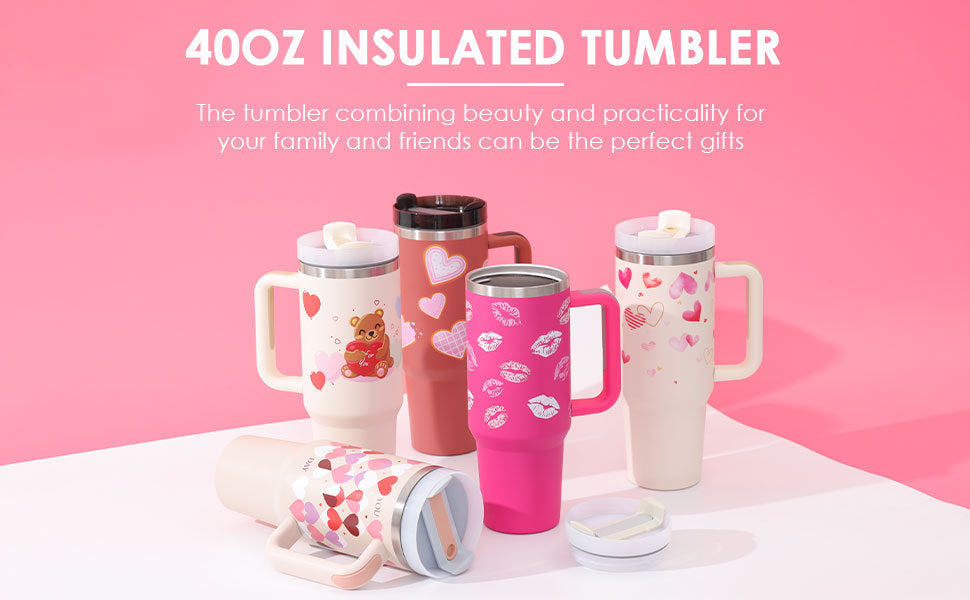 40oz Insulated Stainless Steel Tumbler with Handle